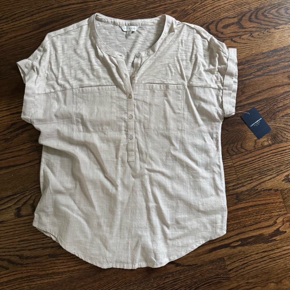 Lucky Brand Linen Blouse NWT Size Small